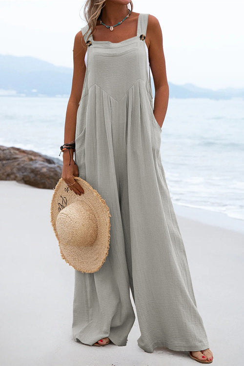 Salopette da donna Sophia: stile bohémien, pantaloni larghi e spalline sottili leggere
