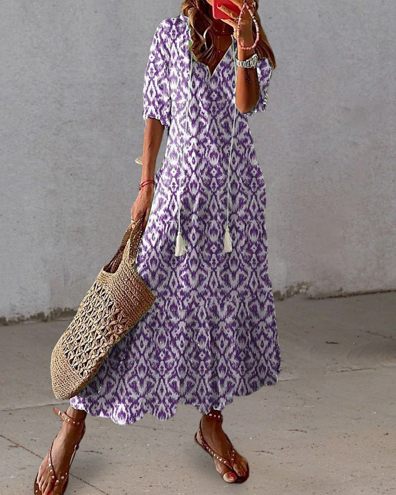 Abito lungo bianco da donna: stile bohémien chic, cotone leggero e stile estivo Ibiza