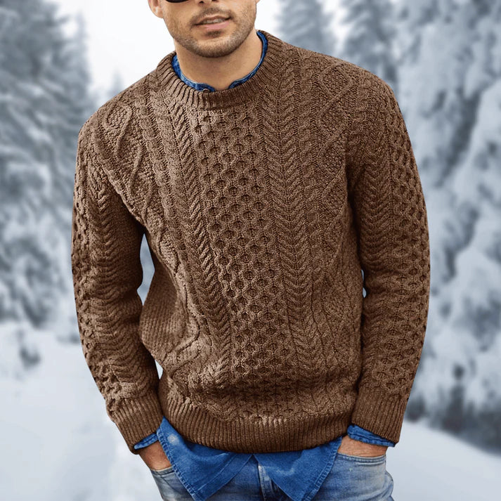 Othar Pull Homme – Pull Torsadé Chaud & Élégant en Maille Hiver Confortable