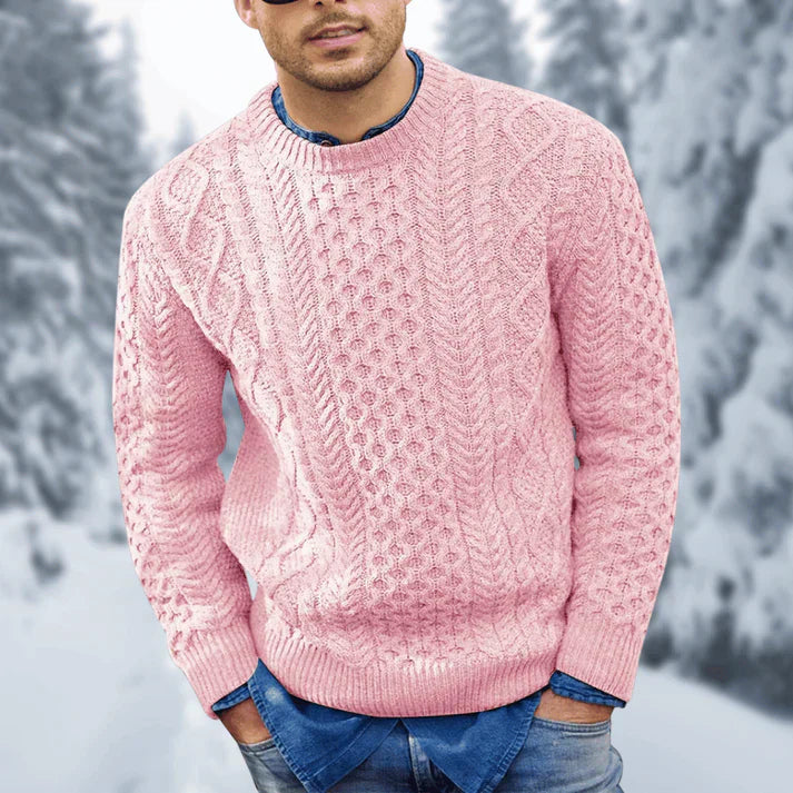 Othar Pull Homme – Pull Torsadé Chaud & Élégant en Maille Hiver Confortable