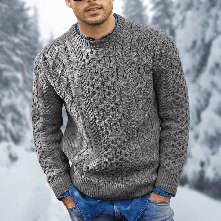 Othar Pull Homme – Pull Torsadé Chaud & Élégant en Maille Hiver Confortable