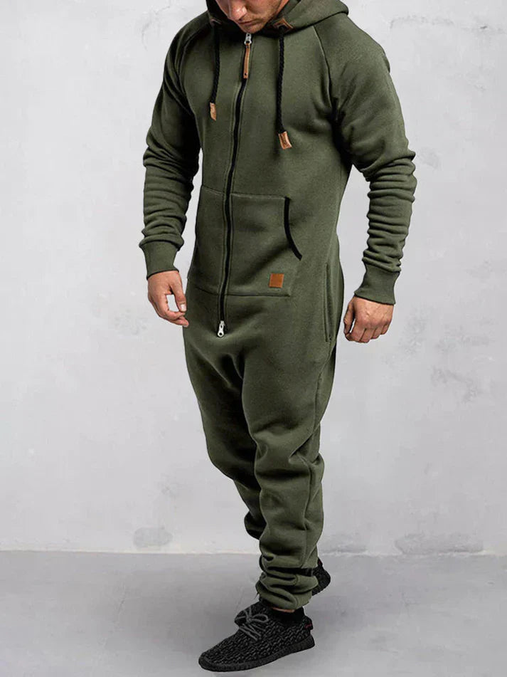 Riston Combinaison Homme – Combinaison à Capuche Chaude en Polaire Douce & Style Décontracté