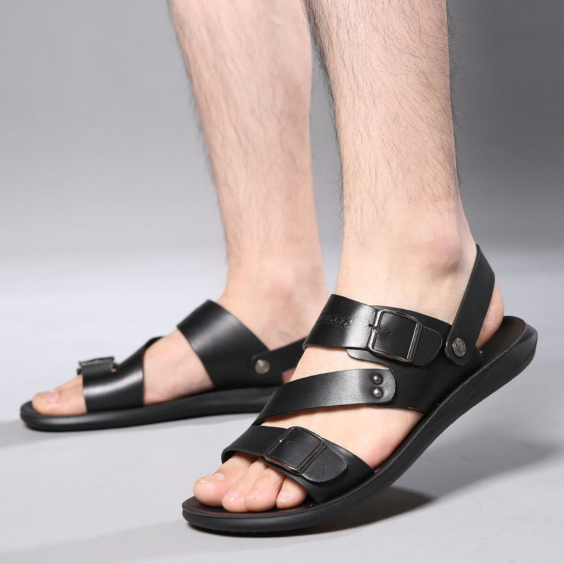 Antonio Sandales Homme – Sandales en Cuir Fendu avec Boucle pour Été & Style Décontracté