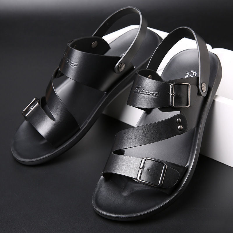 Antonio Sandales Homme – Sandales en Cuir Fendu avec Boucle pour Été & Style Décontracté