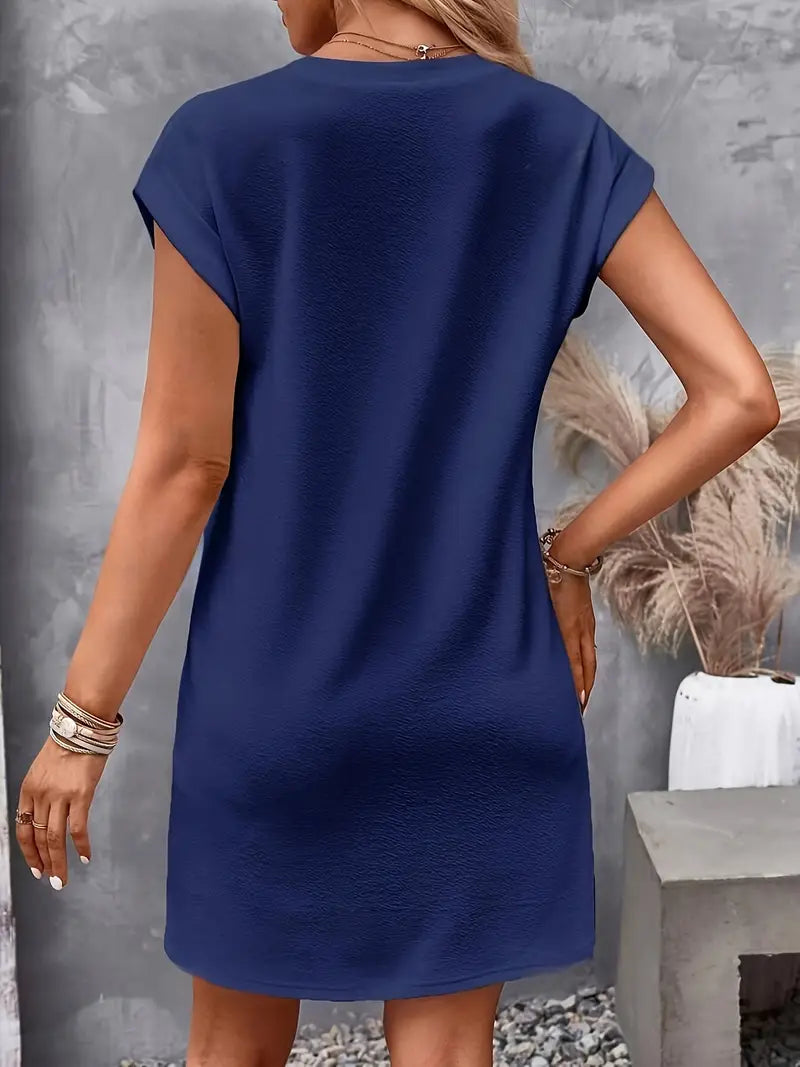 Abito tunica Ivy da donna - Elegante abito estivo con maniche a pipistrello e vita accentuata