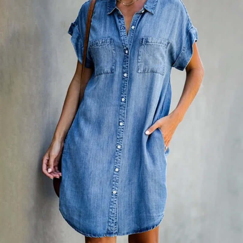 Robe en Jean Femme Valérie – Élégante Robe en Denim avec Coupe Flatteuse & Confort au Quotidien