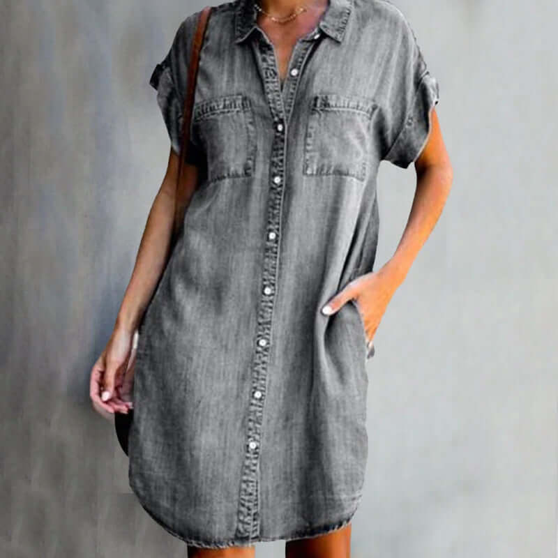 Robe en Jean Femme Valérie – Élégante Robe en Denim avec Coupe Flatteuse & Confort au Quotidien