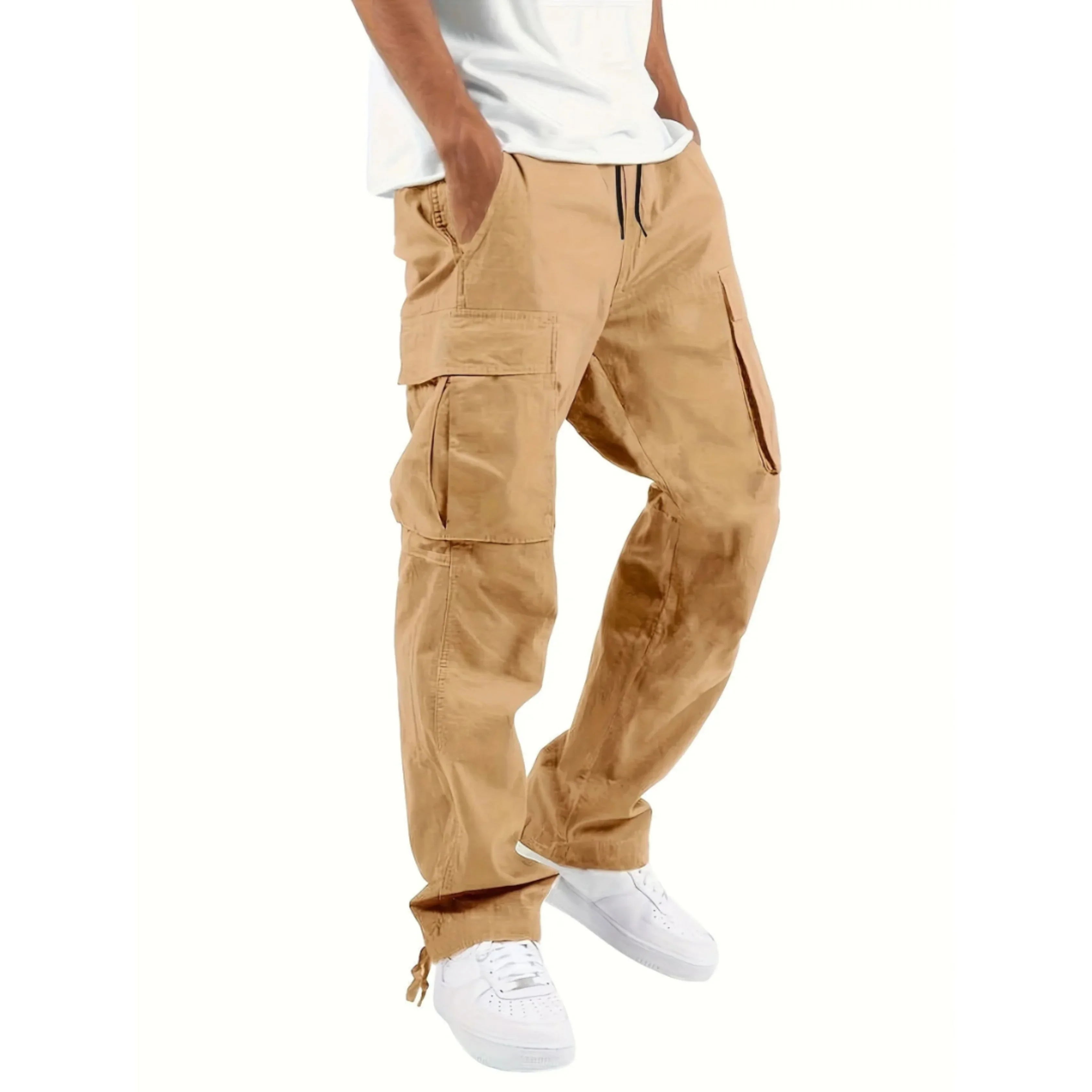 Lance Pantalon Homme – Pantalon Cargo à Coupe Droite Large, Confortable & Tendance