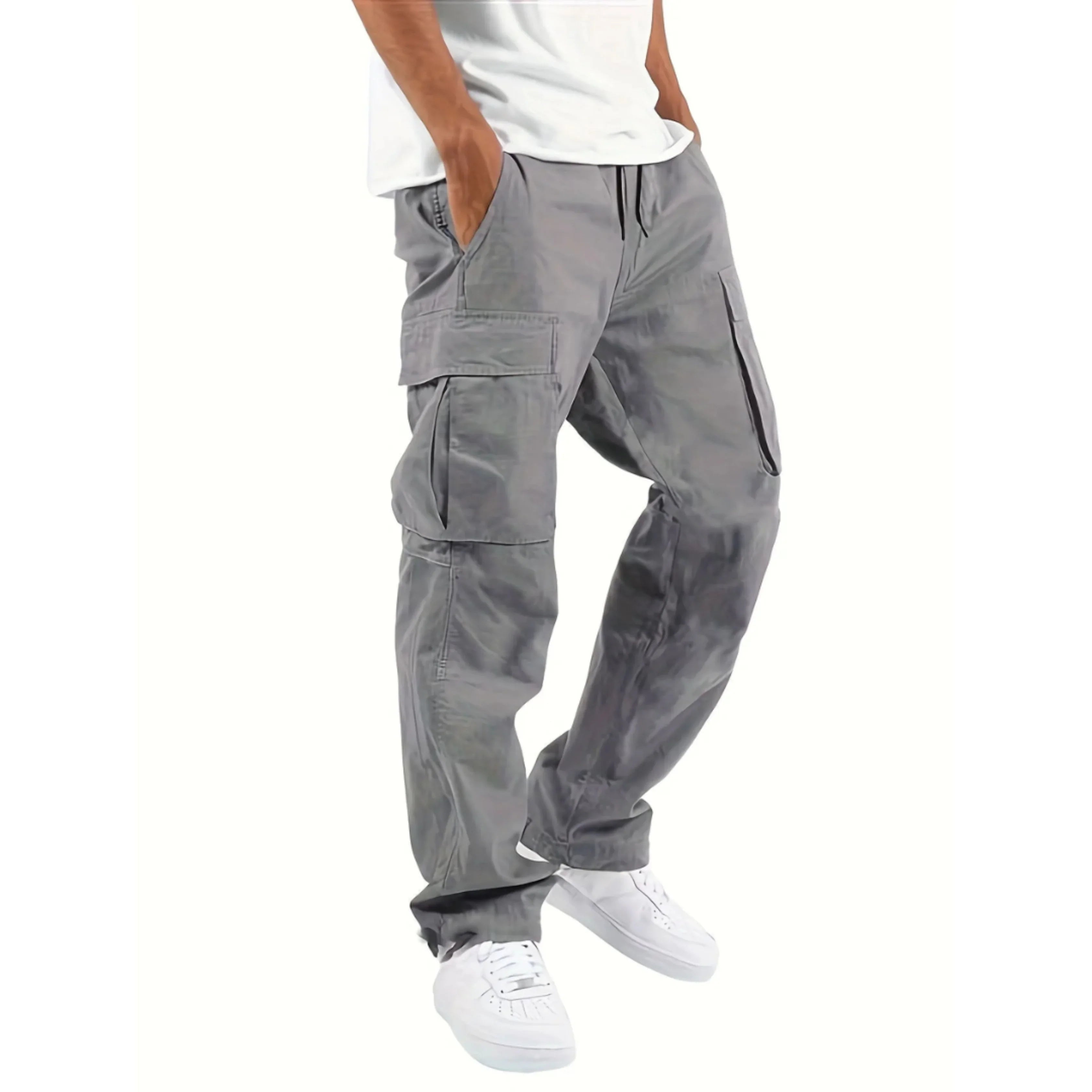 Lance Pantalon Homme – Pantalon Cargo à Coupe Droite Large, Confortable & Tendance
