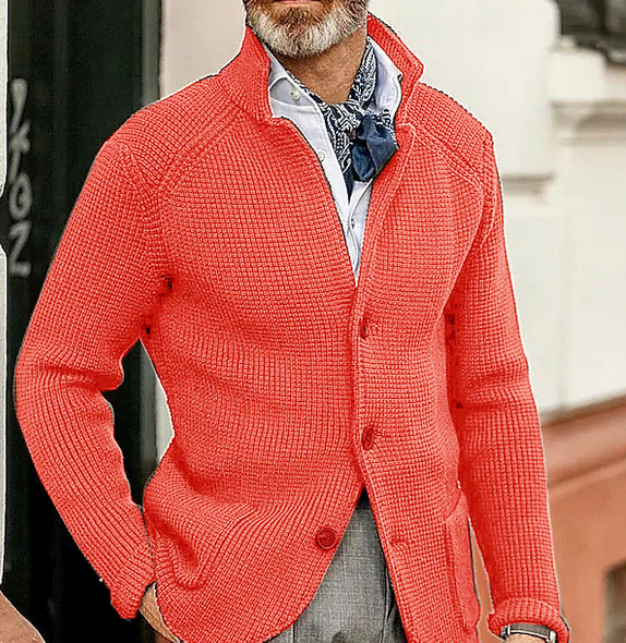 Edward Blazer Homme Vintage – Col Montant Élégant, Manches Longues & Style Intemporel