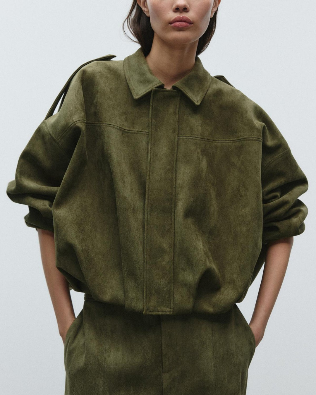 Kaylee Manteau Femme Oversize – Veste Suédée Élégante & Chaude au Style Moderne