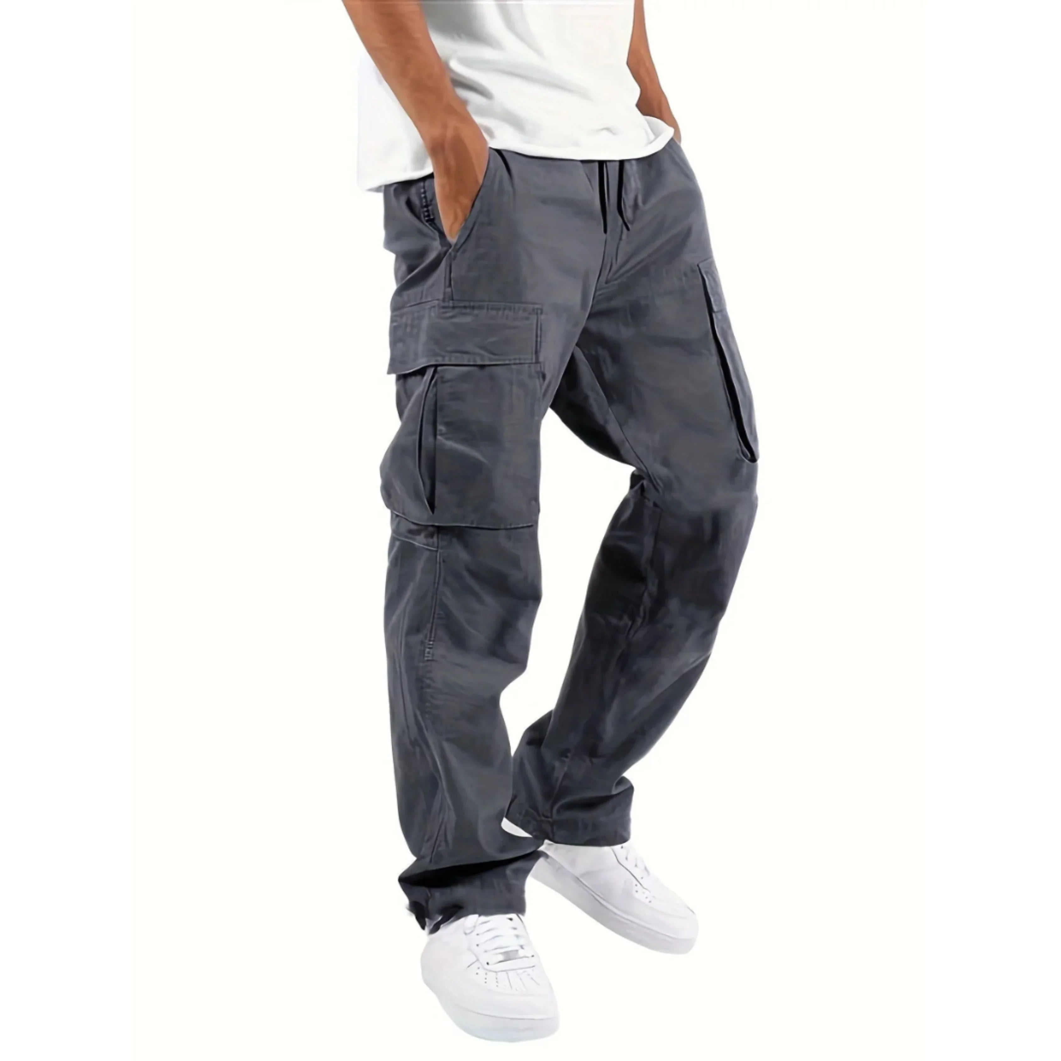 Lance Pantalon Homme – Pantalon Cargo à Coupe Droite Large, Confortable & Tendance