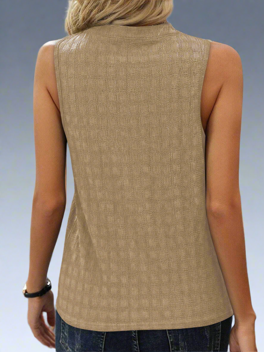 Top da donna Ava: top leggero senza maniche in tessuto elasticizzato con vestibilità elegante e versatile