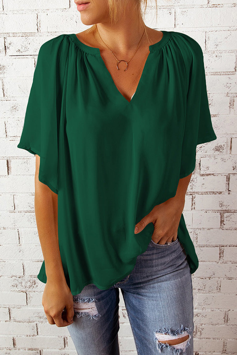 T-shirt da donna Samara – Maglia casual a maniche corte in morbida maglia, vestibilità ampia
