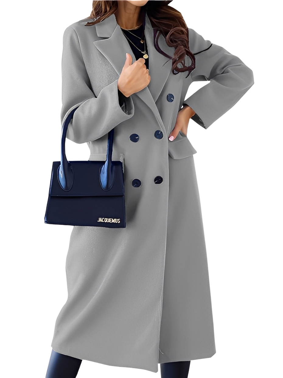 Vivian Manteau Croisé pour Femme – Veste d’Hiver Élégante et Chaude avec Doublure Douce et Coupe Raffinée