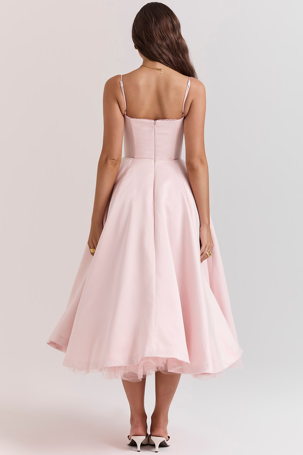 Abito midi da donna Dawn - Elegante abito in tulle con spalline regolabili e vestibilità comoda