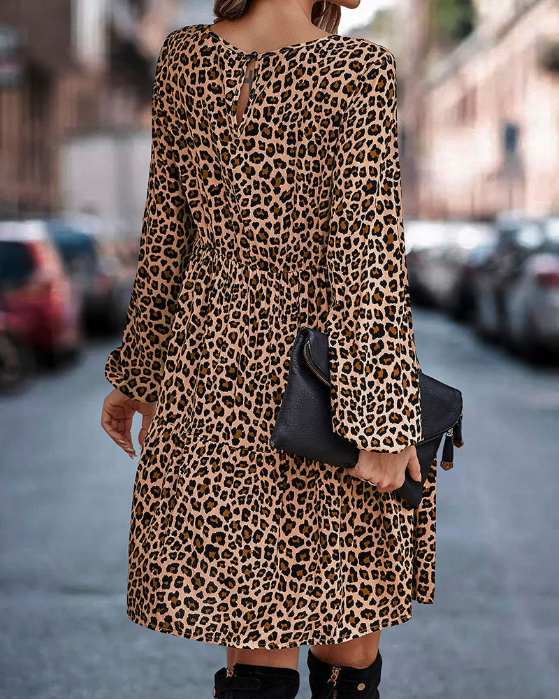 Robe Femme Cha – Robe d'Été Ample à Imprimé Léopard avec Coupe Confortable