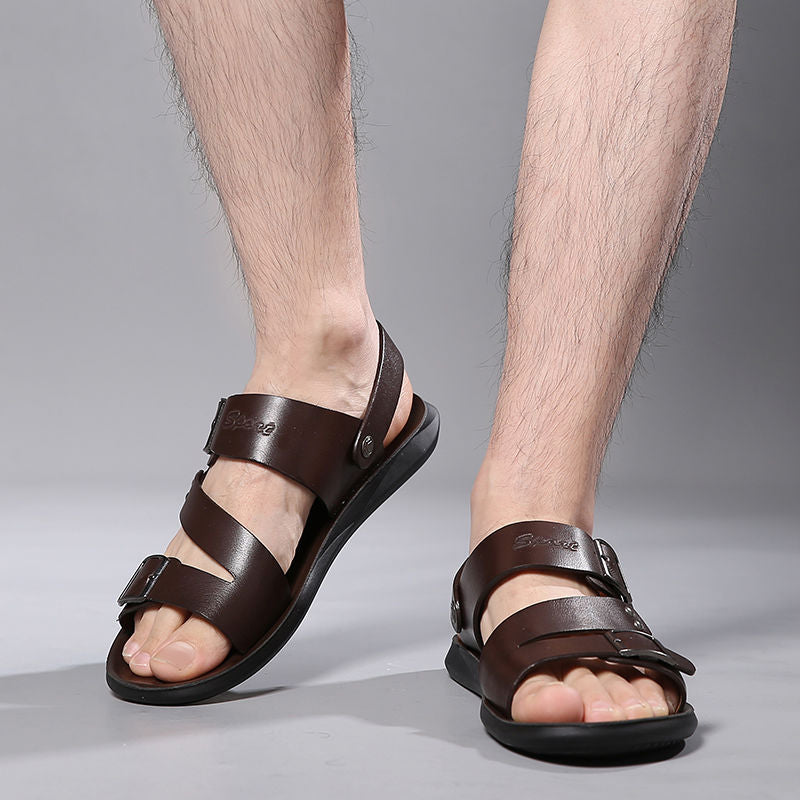 Antonio Sandales Homme – Sandales en Cuir Fendu avec Boucle pour Été & Style Décontracté