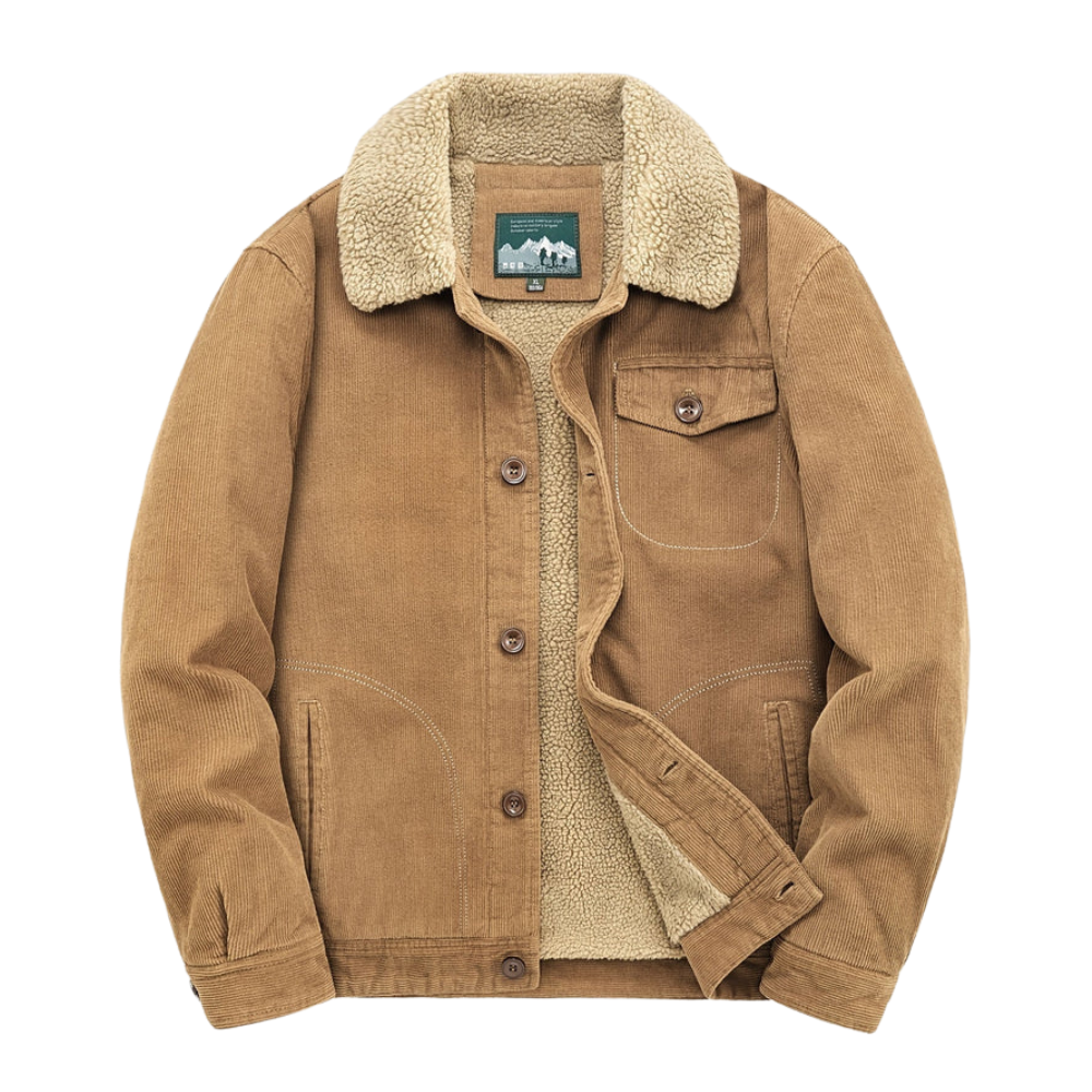 Cappotto leggero in cotone da uomo con tasca sul petto per esterni