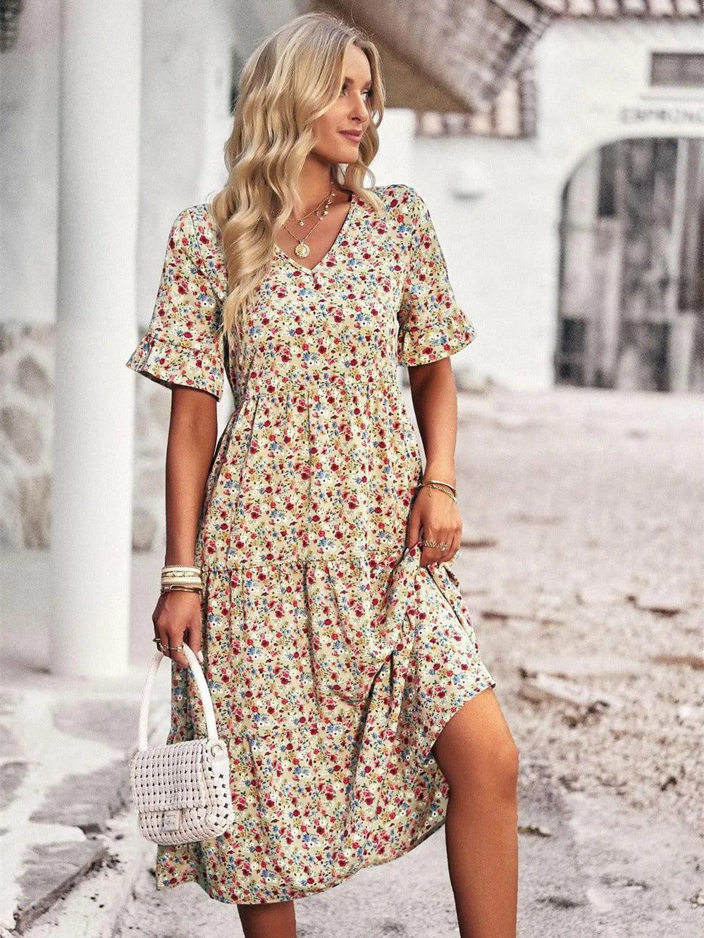 Abito estivo da donna Juliet - Abito leggero a maniche corte in tessuto traspirante disponibile in più colori