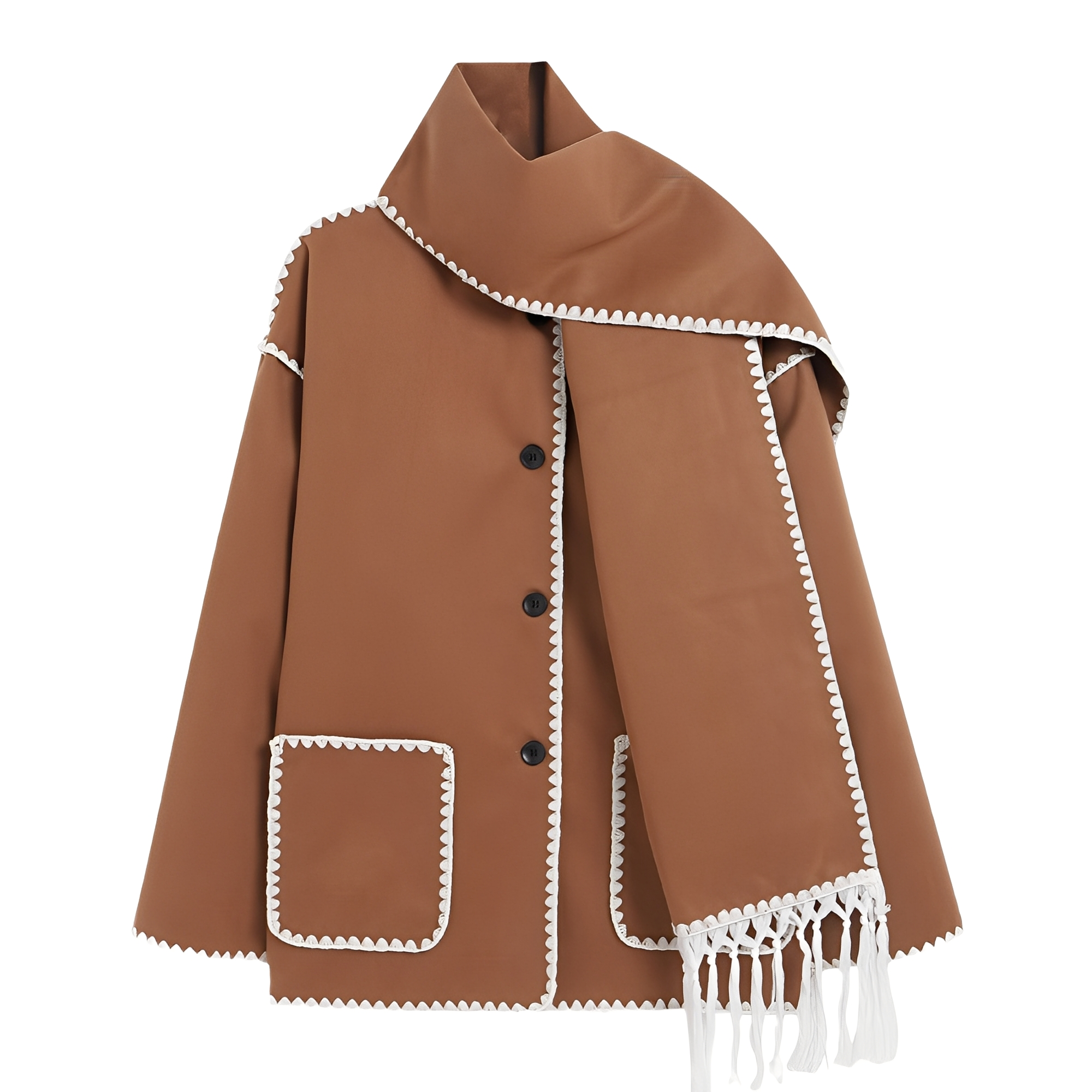 Cappotto da donna Genevieve – Cappotto in morbida lana con sciarpa ed elegante vestibilità ampia
