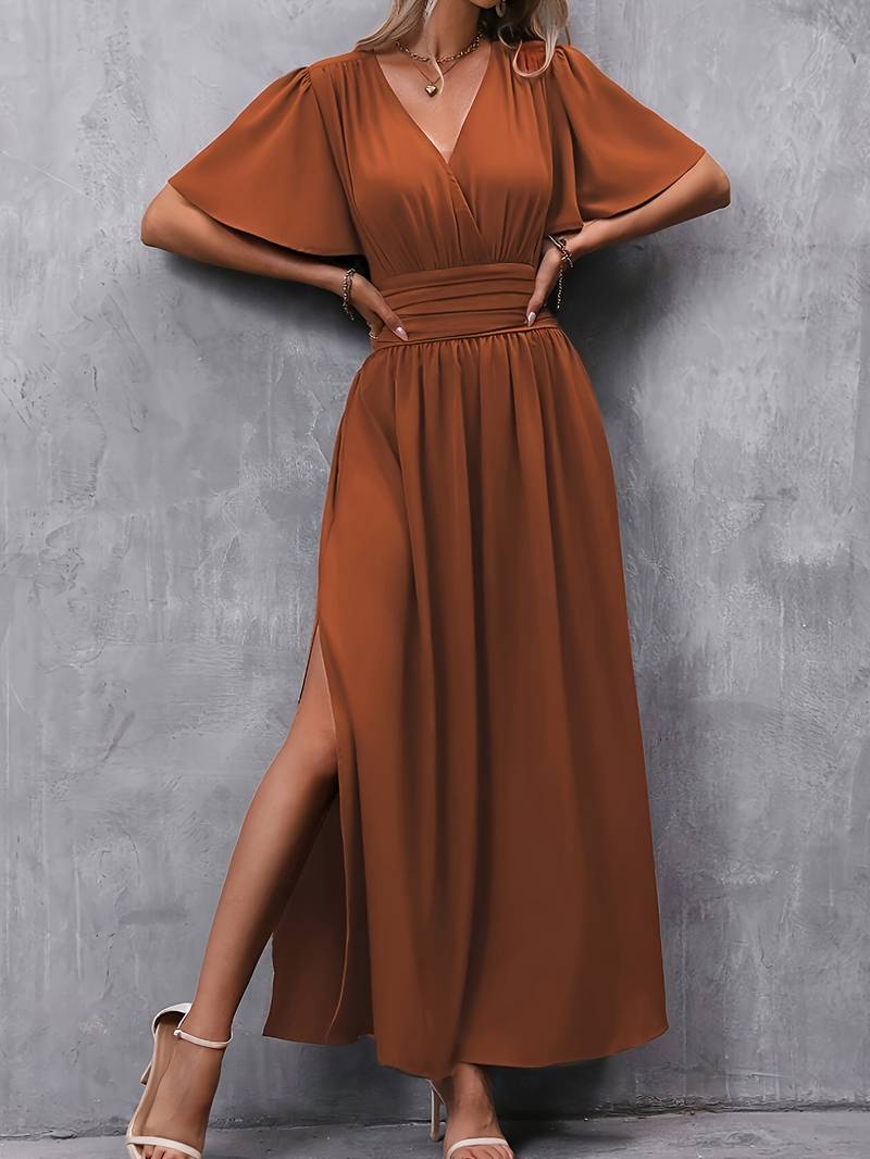 Abito elegante da donna Venice - Colletto arricciato e vita plissettata per uno stile femminile chic
