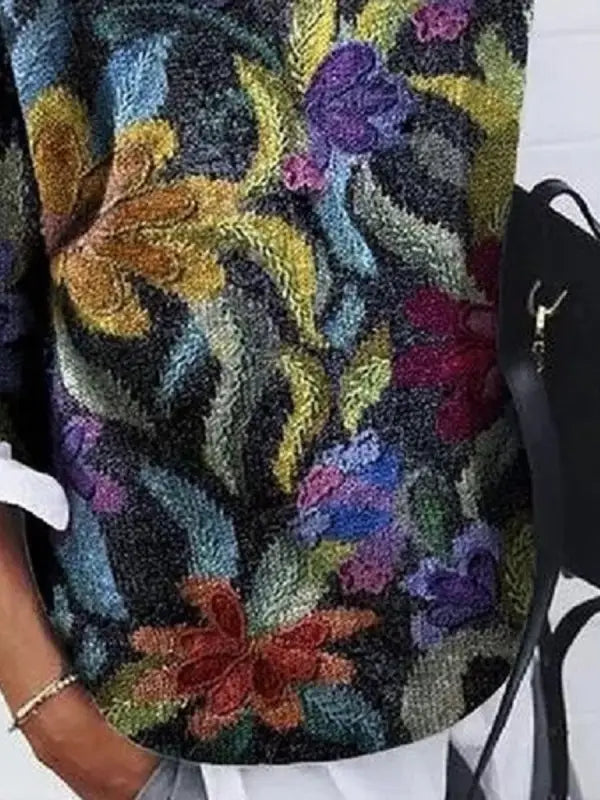 Nevaeh Pull Femme – Motifs Floraux, Maille Douce & Style Coloré Confortable