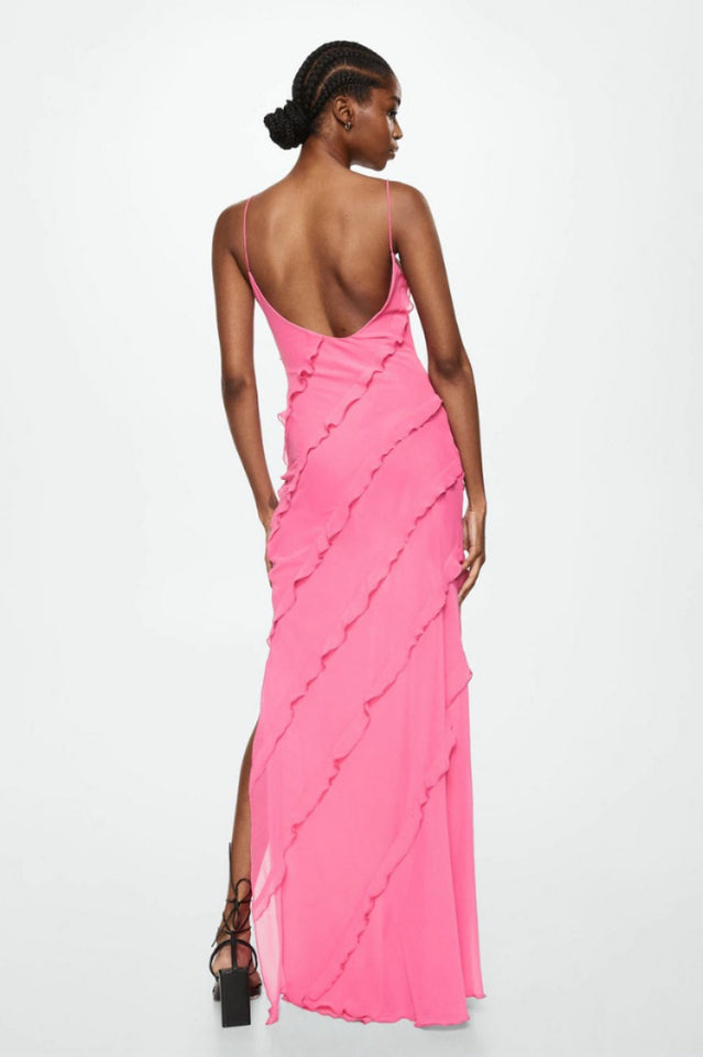 Abito lungo da donna Ashtine - Abito estivo leggero con volant, gonna a balze e look da spiaggia