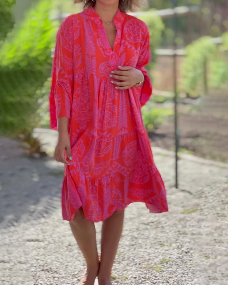 Abito da donna Willow Boutique - Maniche a 3/4, stampa geometrica e vestibilità comoda