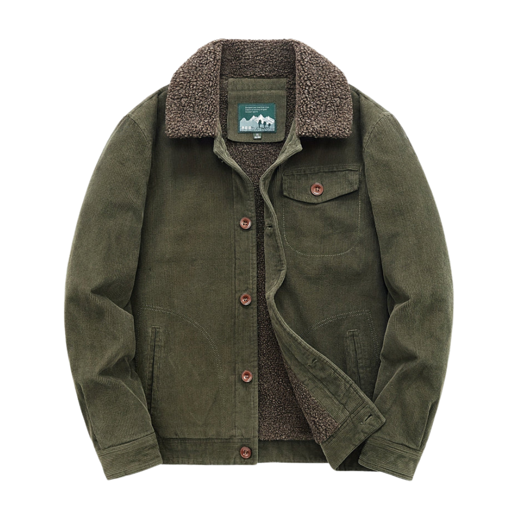 Cappotto leggero in cotone da uomo con tasca sul petto per esterni