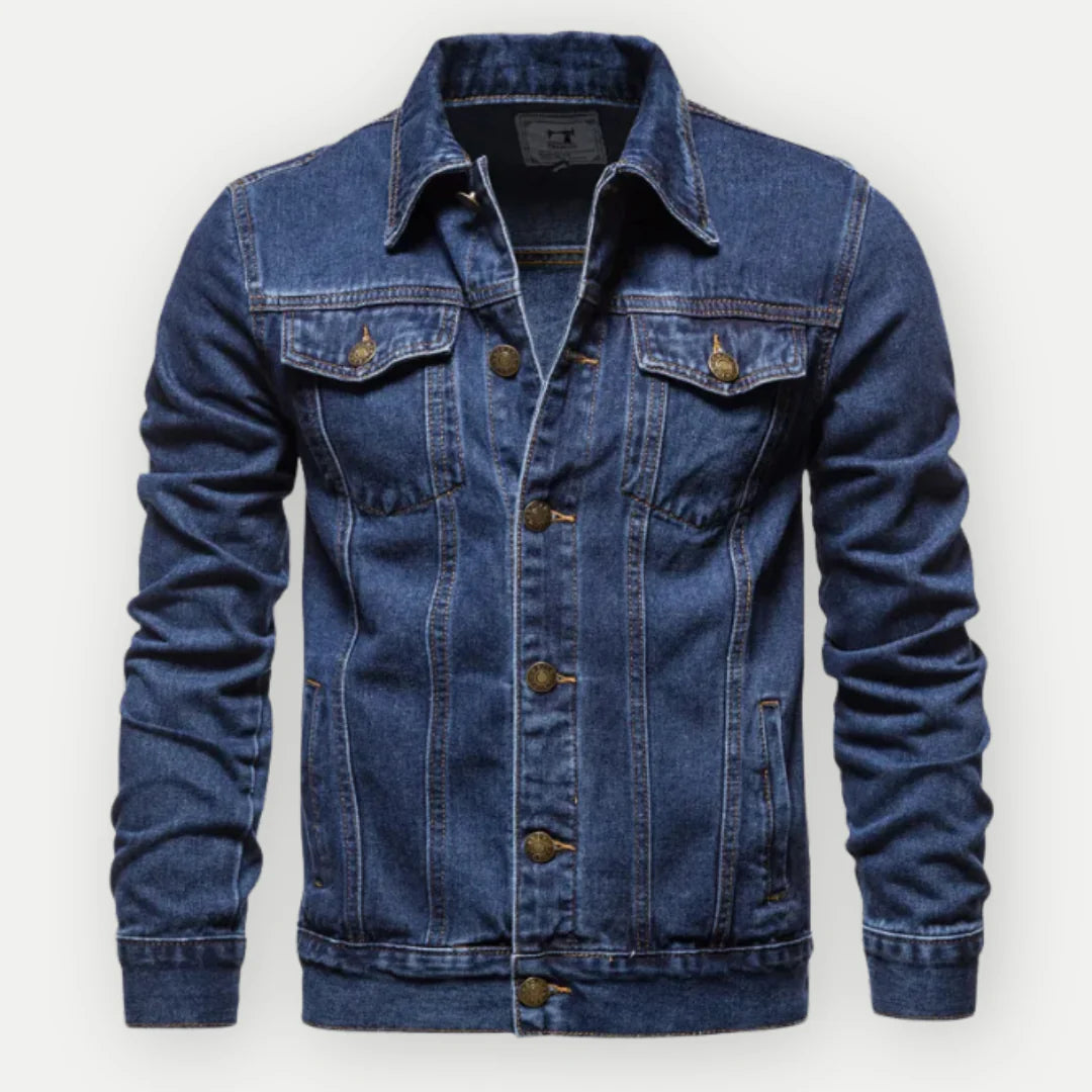 Frank Veste Homme – Veste en Jean Classique en Denim avec Boutons Métalliques & Poches Utiles