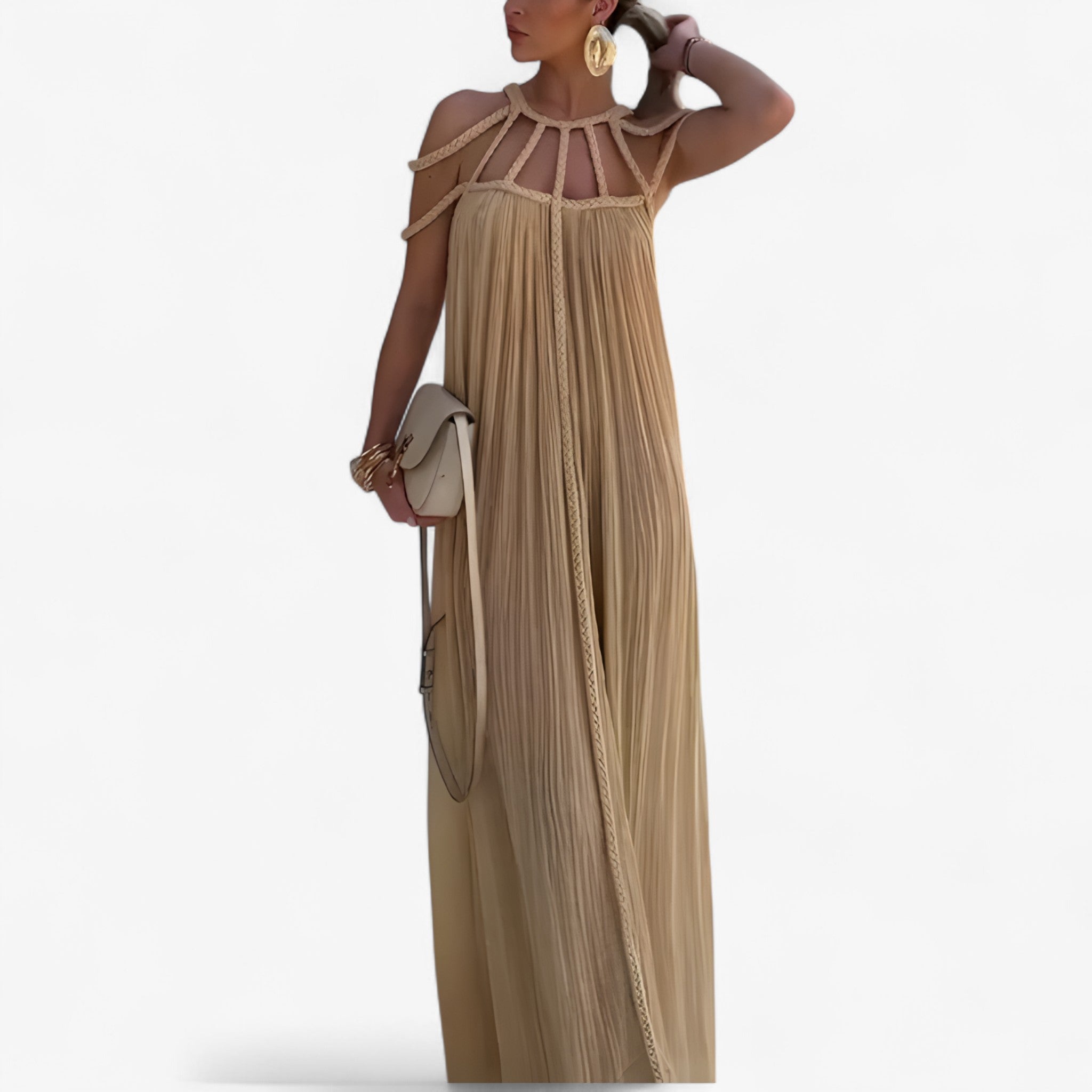 Abito lungo da donna Linette - Elegante abito lungo fluido con taglio dritto e stile versatile