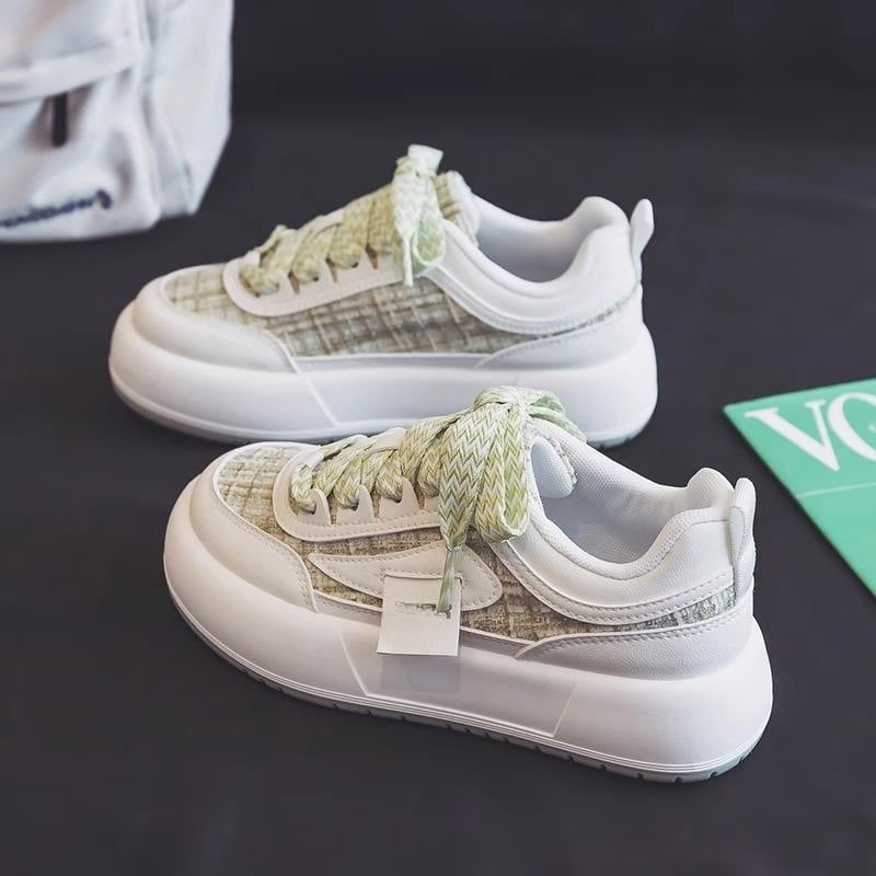 Sneakers da donna Anna - Sneakers basse in tela con suola spessa e vestibilità comoda