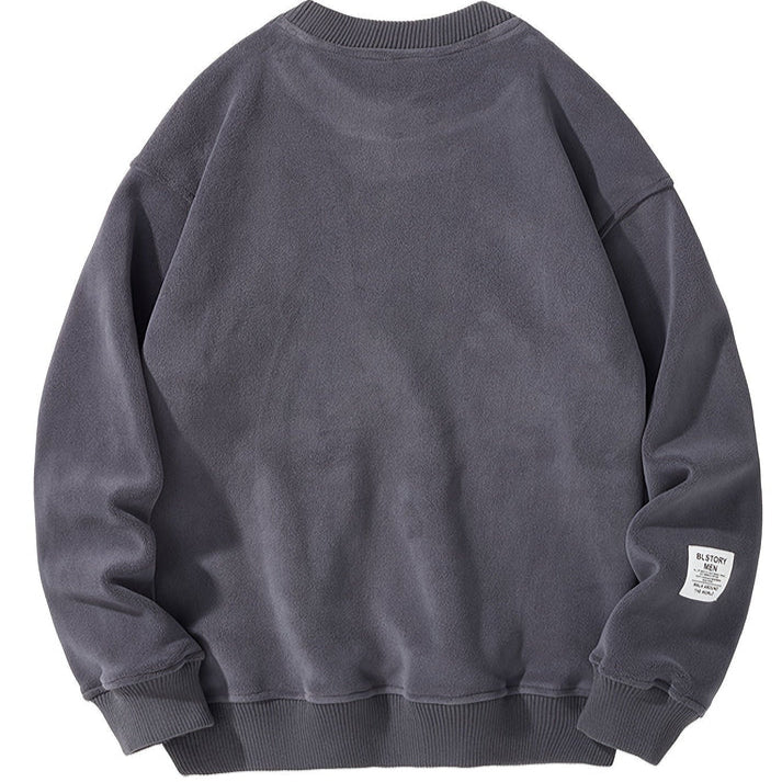 Maglione casual da uomo con scollo rotondo e lettere ricamate