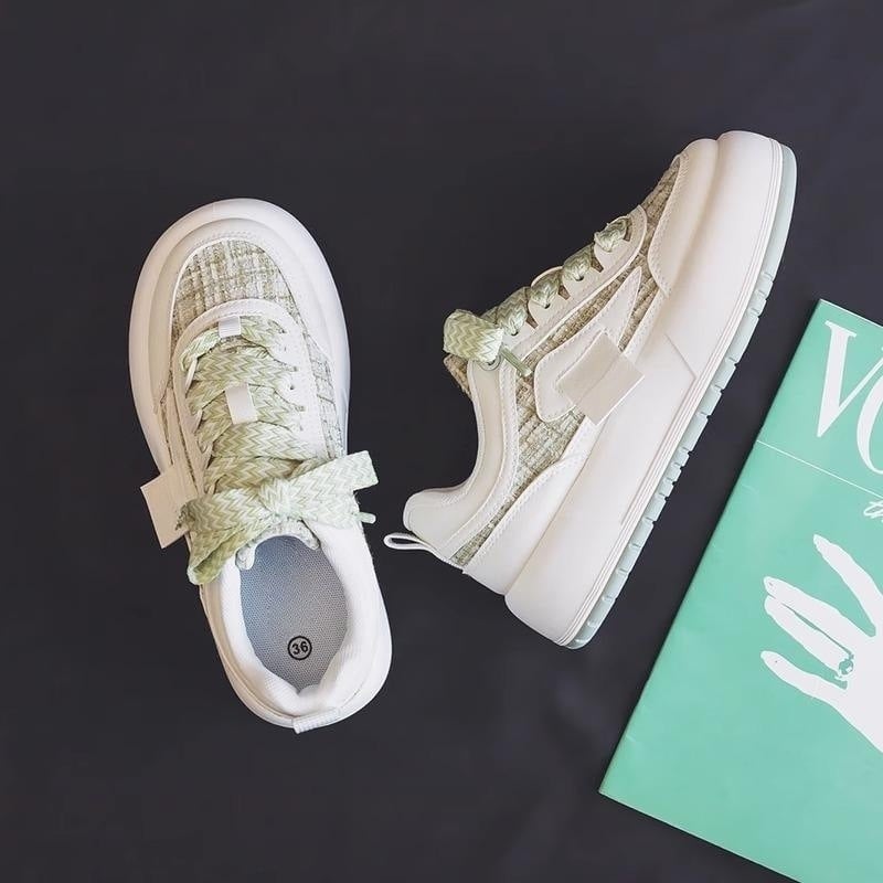 Sneakers da donna Anna - Sneakers basse in tela con suola spessa e vestibilità comoda