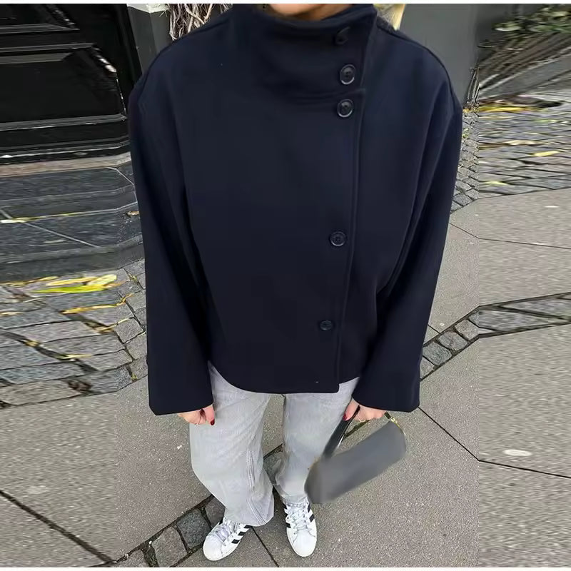 Elise Manteau Court Femme – Élégant, Confortable et Polyvalent à Double Boutonnage