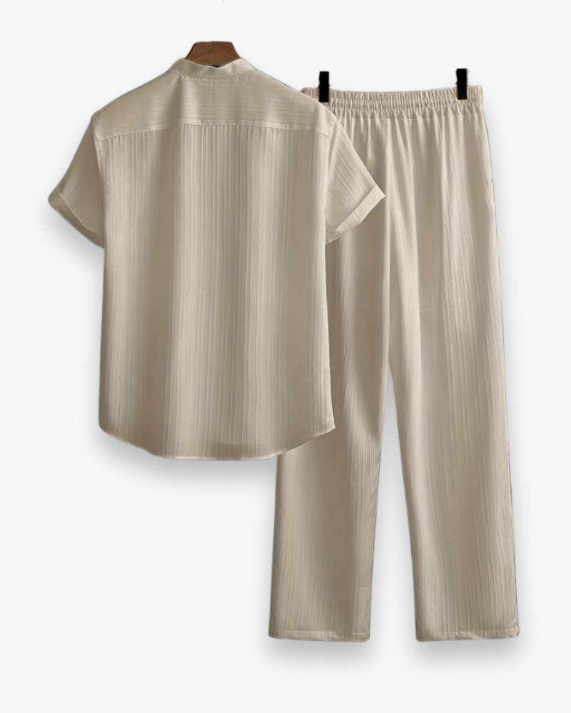 Completo estivo da uomo Josh: camicia a maniche corte e pantaloni casual leggeri