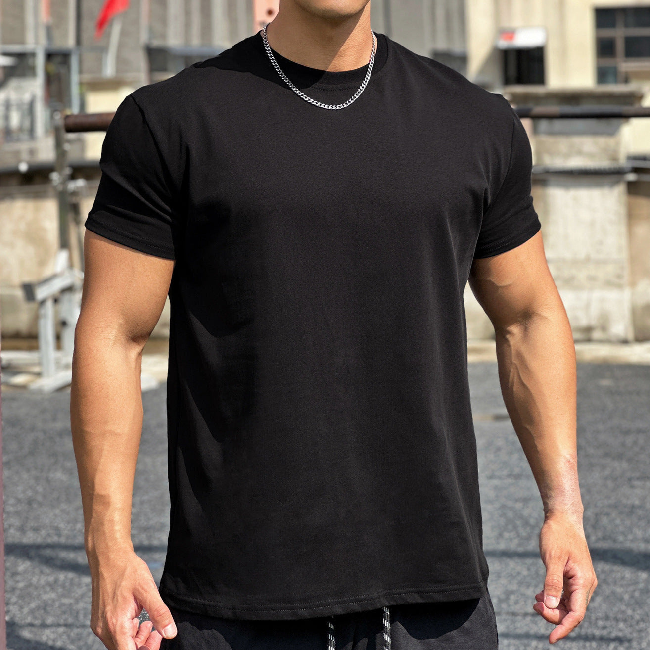 Liam T-Shirt de Sport Les hommes– T-Shirt Ample en Coton à Manches Courtes avec Design Respirant