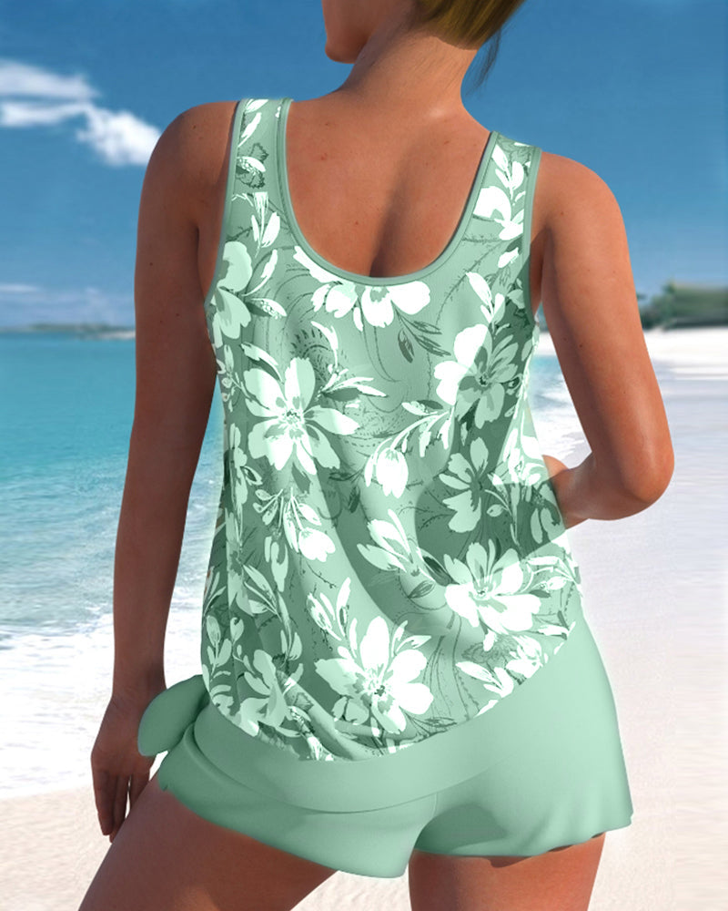 Tankini da donna Julia: comodo costume da bagno 2 pezzi con coppe imbottite e vestibilità aderente
