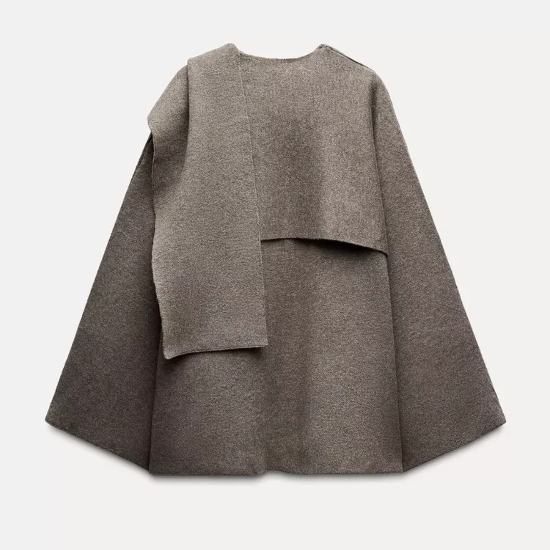 Emma Poncho Femme – Asymétrique en Laine, Élégant & Idéal pour la Chaleur Hivernale
