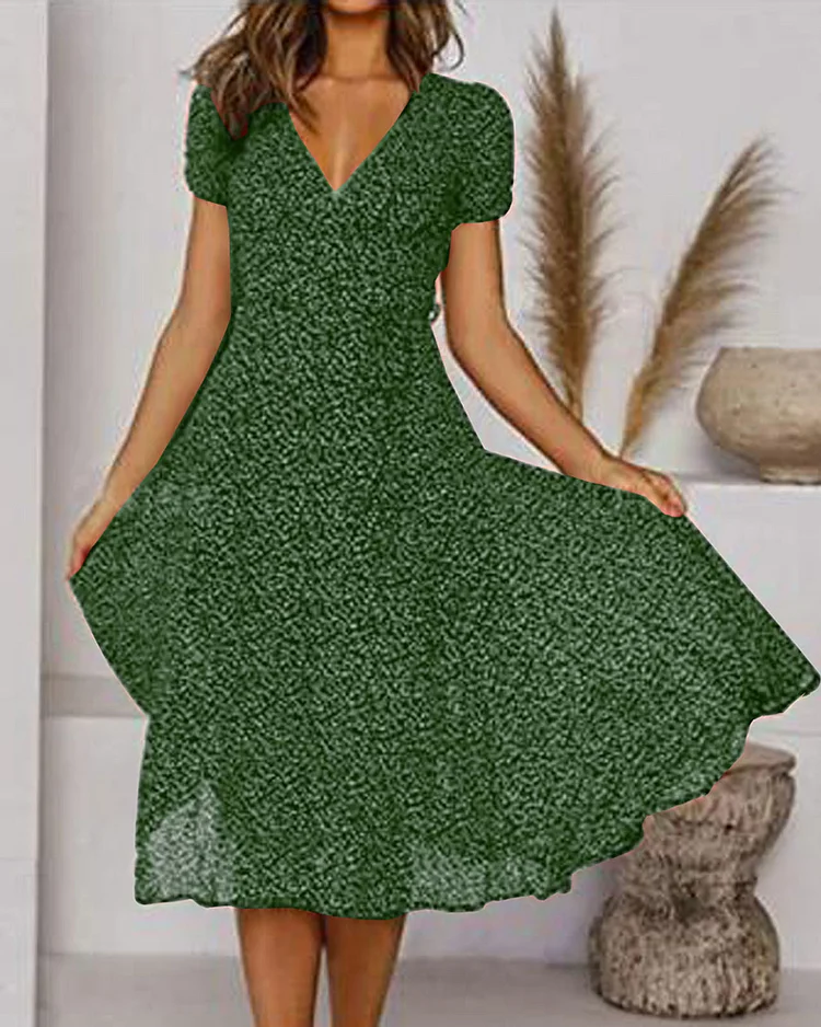 Abito in chiffon da donna Élise – Stampa floreale leggera, scollo a V e vestibilità estiva fluida