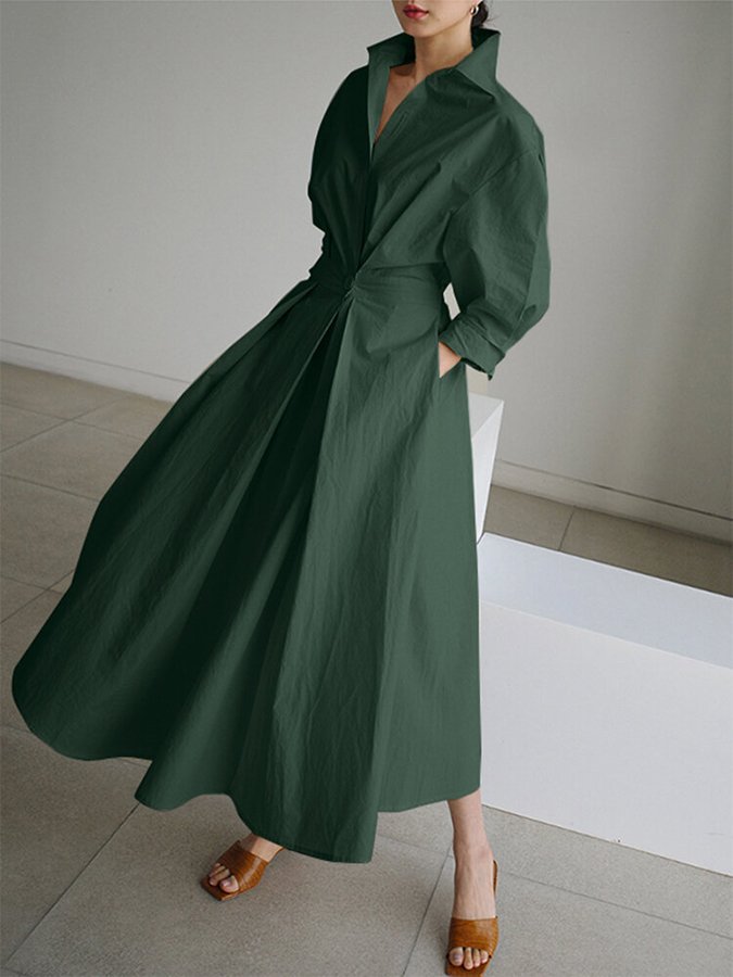 Abito midi da donna Lucie: vestibilità aderente con bottoni e design leggero e senza tempo