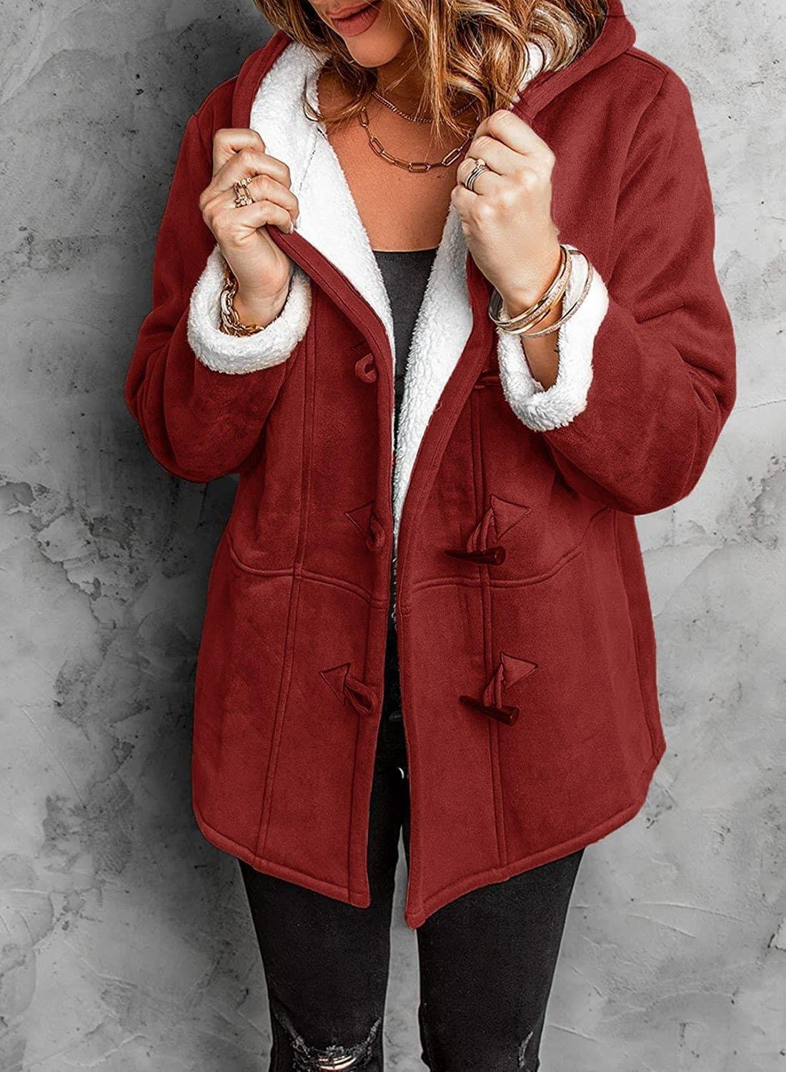 Kiara Manteau Femme en Daim – Élégant Manteau à Capuche Chaud et Confortable pour l’Hiver