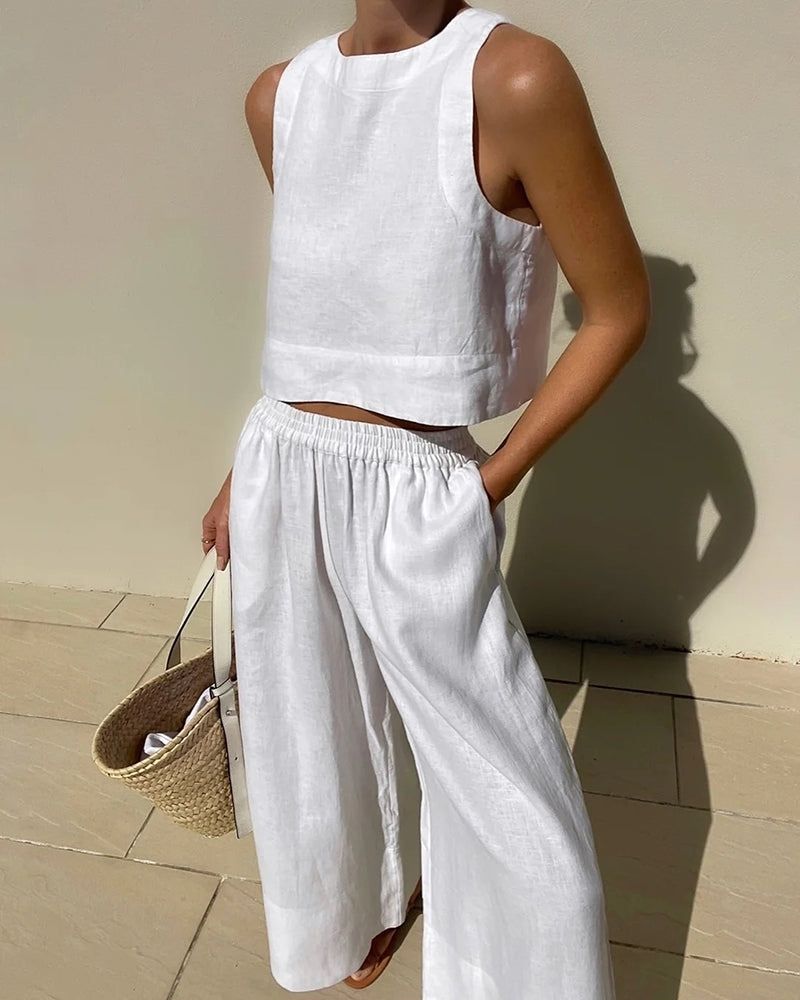 Jhara Ensemble Femme – Ensemble en Lin Élégant & Confortable avec Coupe Flatteuse