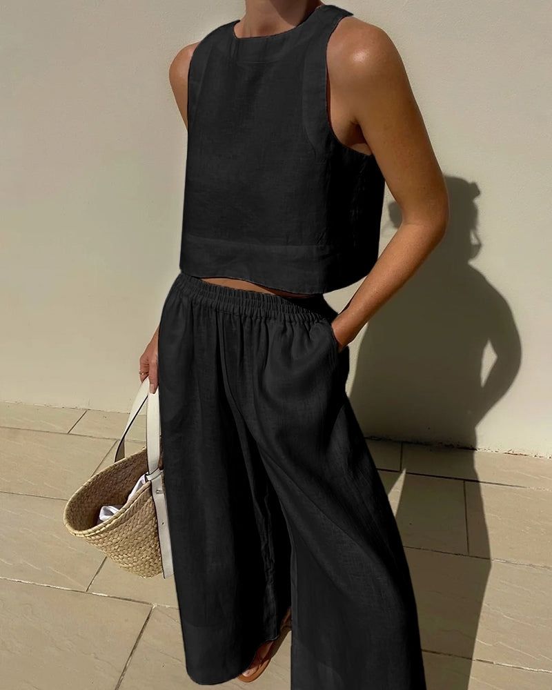 Jhara Ensemble Femme – Ensemble en Lin Élégant & Confortable avec Coupe Flatteuse