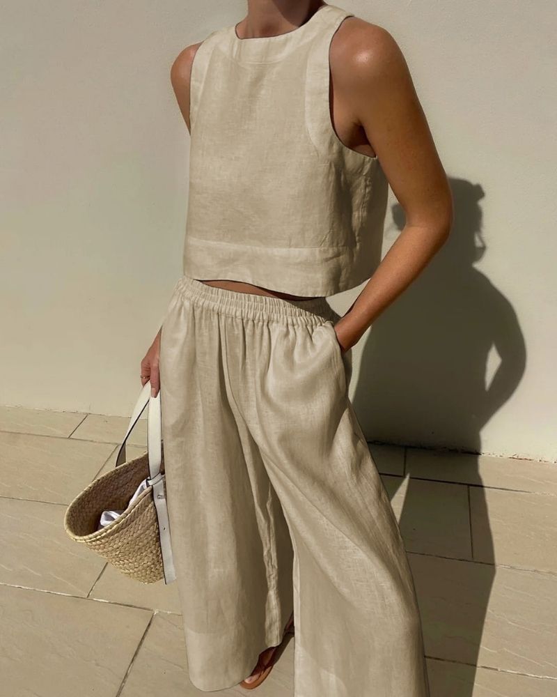 Jhara Ensemble Femme – Ensemble en Lin Élégant & Confortable avec Coupe Flatteuse