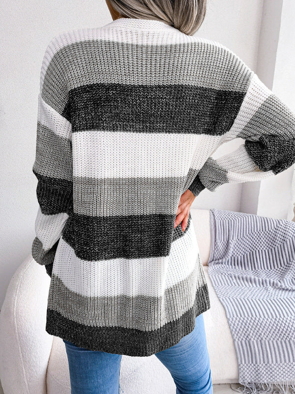 Alianna Cardigan Femme – Gilet Élégant à Carreaux avec Manches Lanterne Chic