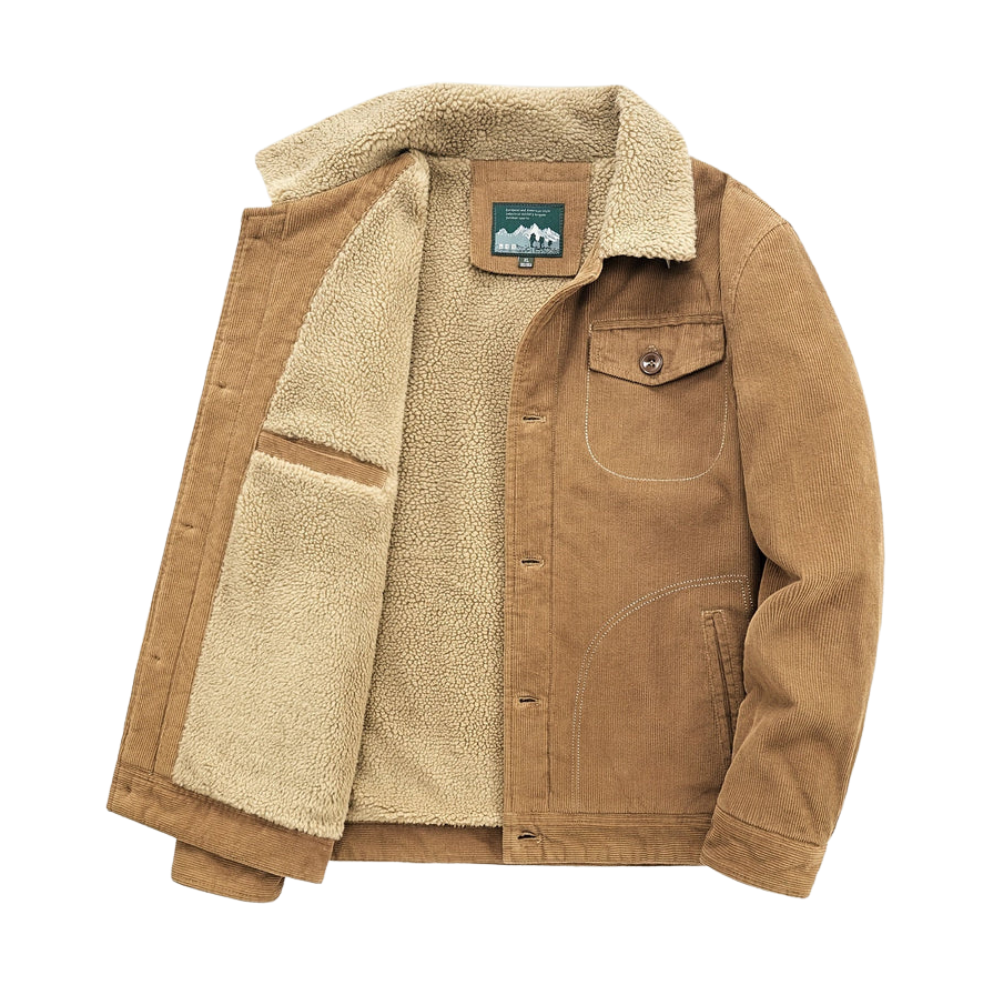 Cappotto leggero in cotone da uomo con tasca sul petto per esterni