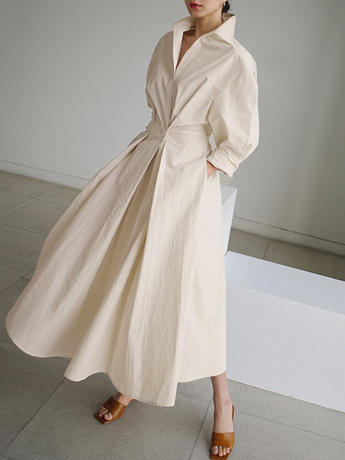 Robe Midi Femme Shane – Style Vintage avec Taille Cintrée & Jupe Évasée Légère