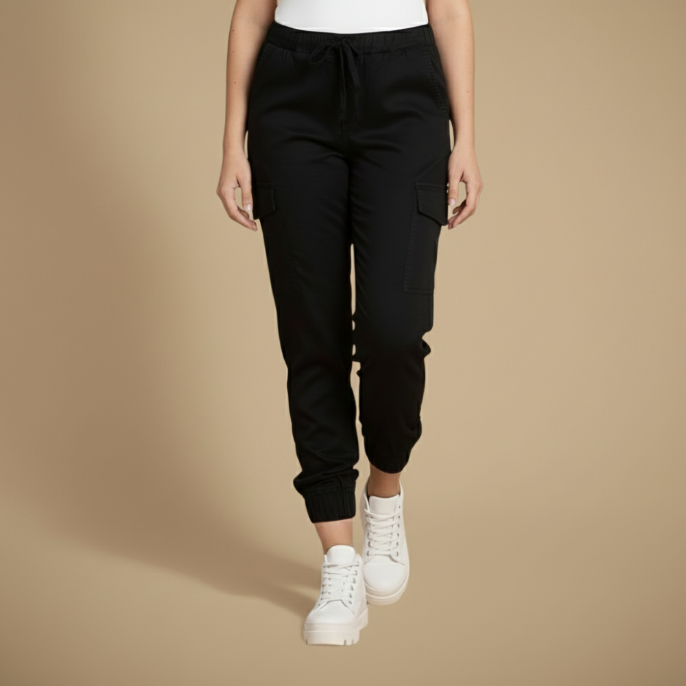 Kate Pantalon Cargo Jogging Femme – Jogger Streetwear à Taille Élastique et Poches